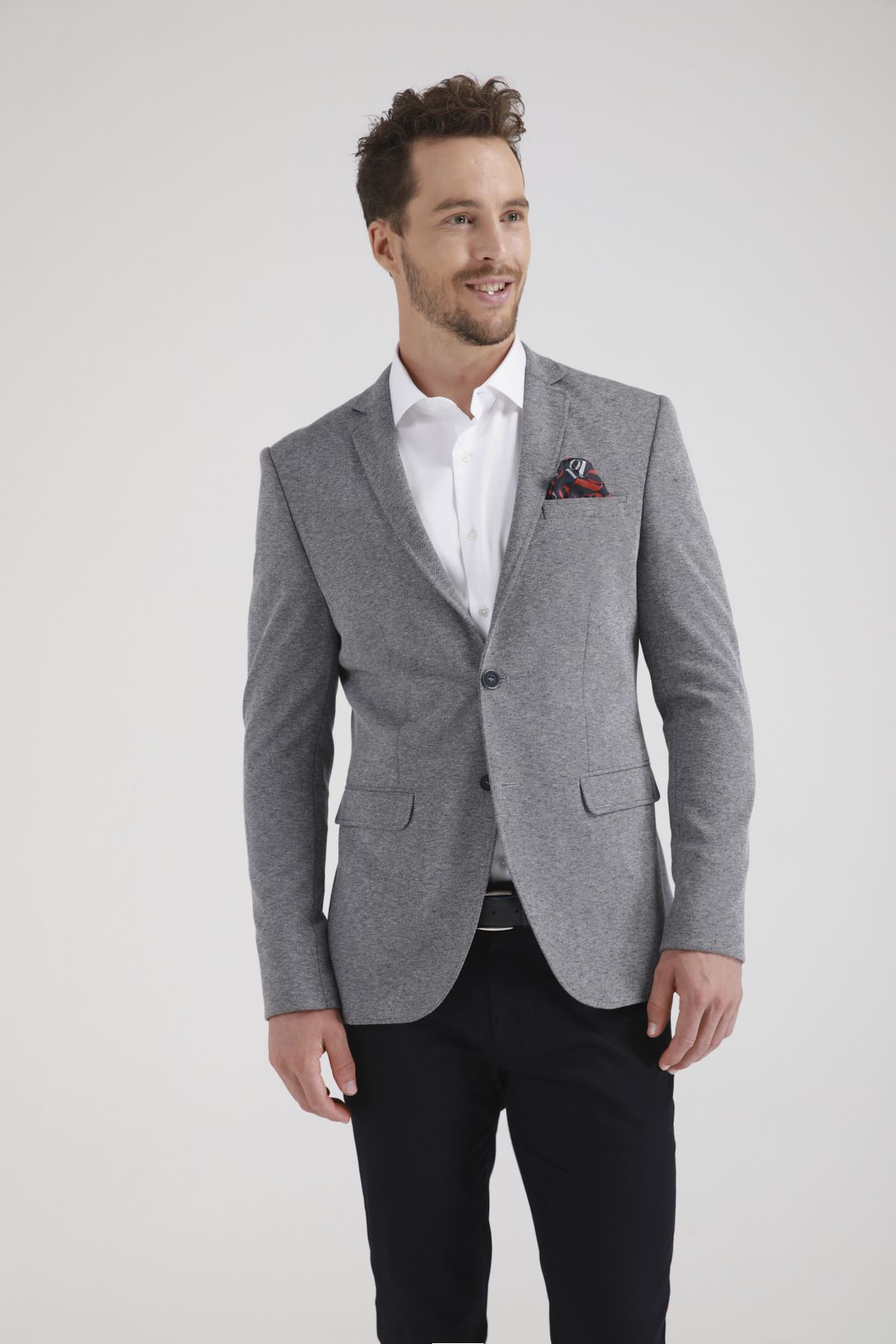 heather grey sport coat